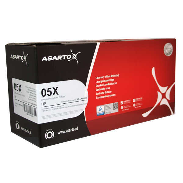Toner HP 05X ASARTOX zamiennik CE505X do drukarek P2050 serii LJ, opakowanie pudełko.