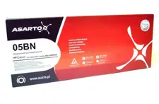 Toner ASARTOX 05BN zamiennik do drukarek HP Canon, opakowanie pudełko czerwone.