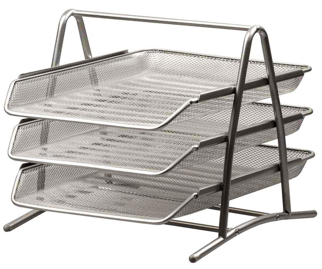 Szuflada półka biurowa  3 szt  Siatka srebrna