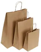 Szara torba z uchem, to jeden z najpopularniejszych produktów wśród toreb papierowych. Są bardzo wytrzymałe, uniwersalne. Znajdują zastosowanie w sklepach wielobranżowych. Wymiary: 24x10x32 cm.