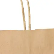 Szara torba z uchem, to jeden z najpopularniejszych produktów wśród toreb papierowych. Są bardzo wytrzymałe, uniwersalne. Znajdują zastosowanie w sklepach wielobranżowych. Wymiary: 24x10x32 cm.