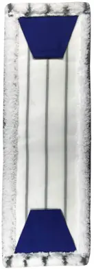 Mop płaski 50 cm MikroGrunt TES z mikrowłókien, biały z niebieskimi kieszeńkami, do mycia na mokro.