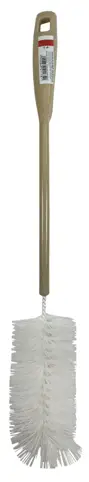 Szczotka do butelek Małgosia z beżową rączką i białą główką do czyszczenia, długość 34 cm
