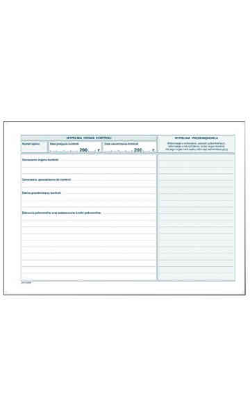 DR Książka kontroli Michalczyk A5P10-U Druki akcydensowe przeznaczone do wypełniania, wykorzystywane w czynnościach urzędowych, handlowych. Niezbędne w funkcjonowaniu firm, urzędów i innych jednostek zgodnie z obowiązującymi normami prawnymi.