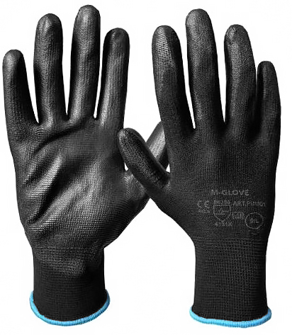 Rękawice ochronne CZARNO-CZARNE 1 para 7/S z dzianiny poliestrowej powlekane poliuretanem Rękawice ochronne wykonane z dzianiny poliestrowej, powlekane miękkim, odpornym na ścieranie lateksem w kolorze czarnym. Struktura gumy zapewnia wyśmienitą zręczność i bardzo dobrą przyczepność.
Rozmiar: S/7