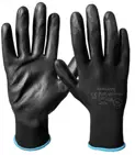 Rękawice ochronne CZARNO-CZARNE 1 para 7/S z dzianiny poliestrowej powlekane poliuretanem Rękawice ochronne wykonane z dzianiny poliestrowej, powlekane miękkim, odpornym na ścieranie lateksem w kolorze czarnym. Struktura gumy zapewnia wyśmienitą zręczność i bardzo dobrą przyczepność.
Rozmiar: S/7