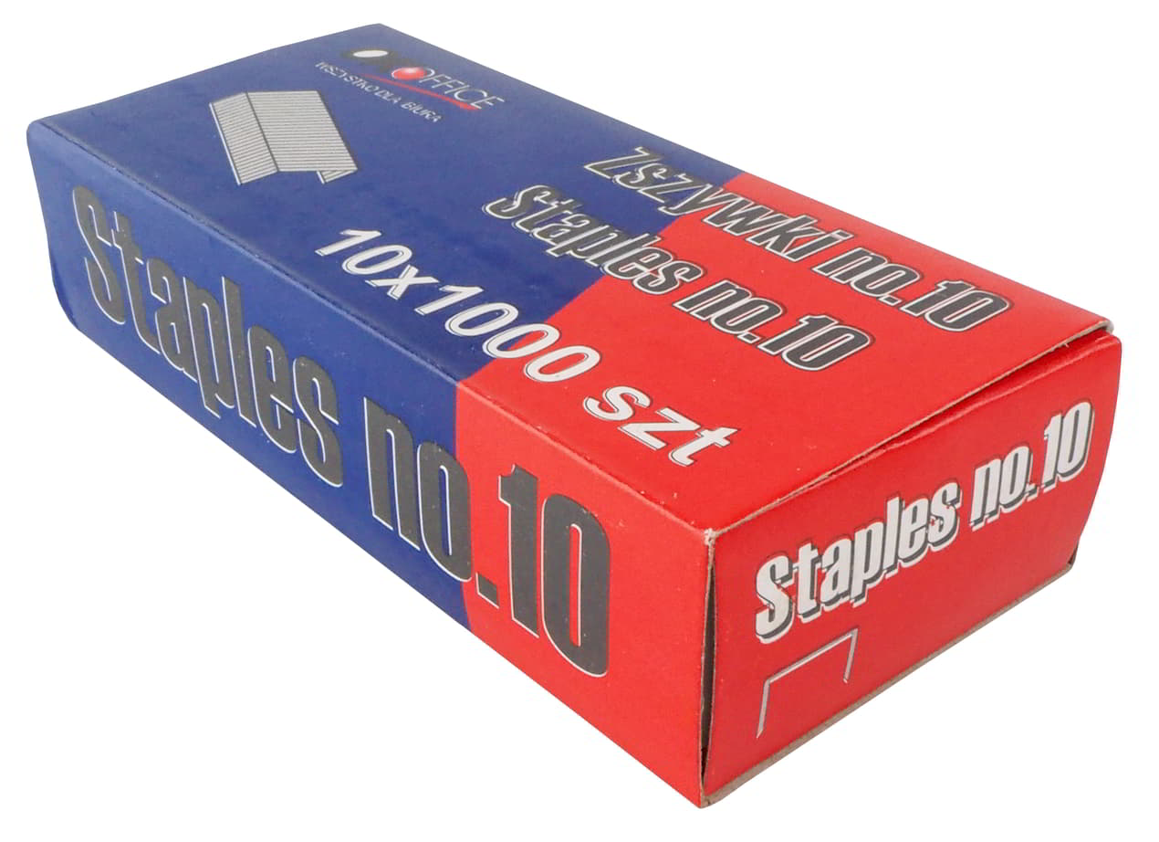 Wykonane ze stali nierdzewnej zszywki biurowe, ostrzone. Opakowanie zawiera: 1.000szt. Opakowanie  zbiorcze: 10 pudełek.