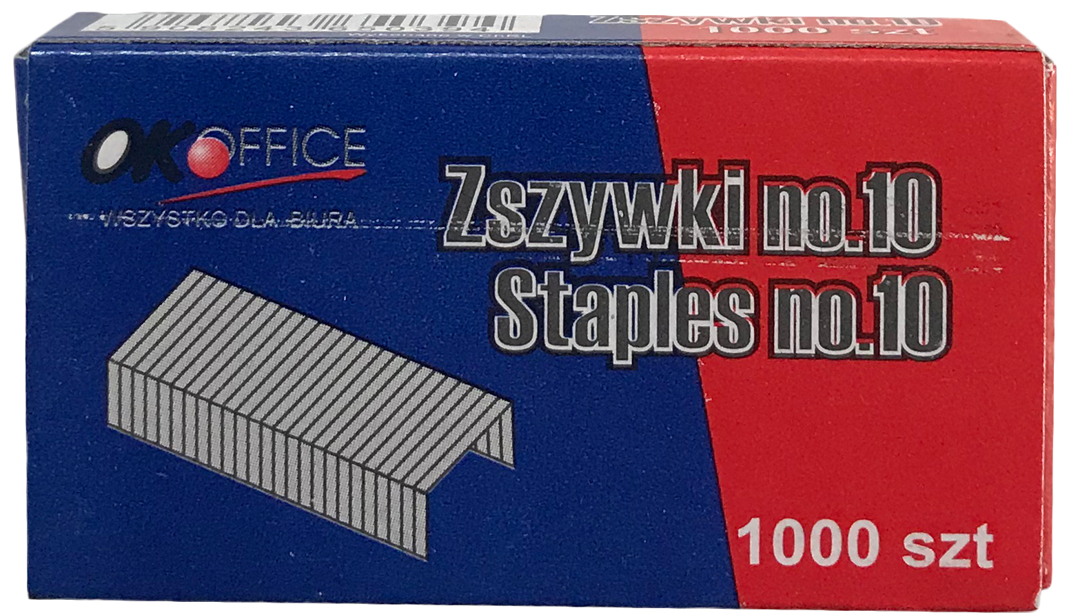Zszywki biurowe małe nr 10 ze stali nierdzewnej, opakowanie 1000 sztuk.