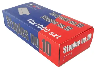 Wykonane ze stali nierdzewnej zszywki biurowe, ostrzone. Opakowanie zawiera: 1.000szt. Opakowanie  zbiorcze: 10 pudełek.