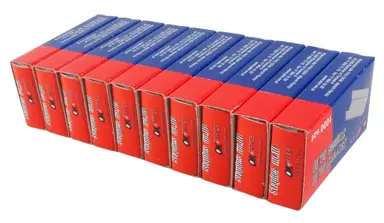 Wykonane ze stali nierdzewnej zszywki biurowe, ostrzone. Opakowanie zawiera: 1.000szt. Opakowanie  zbiorcze: 10 pudełek.