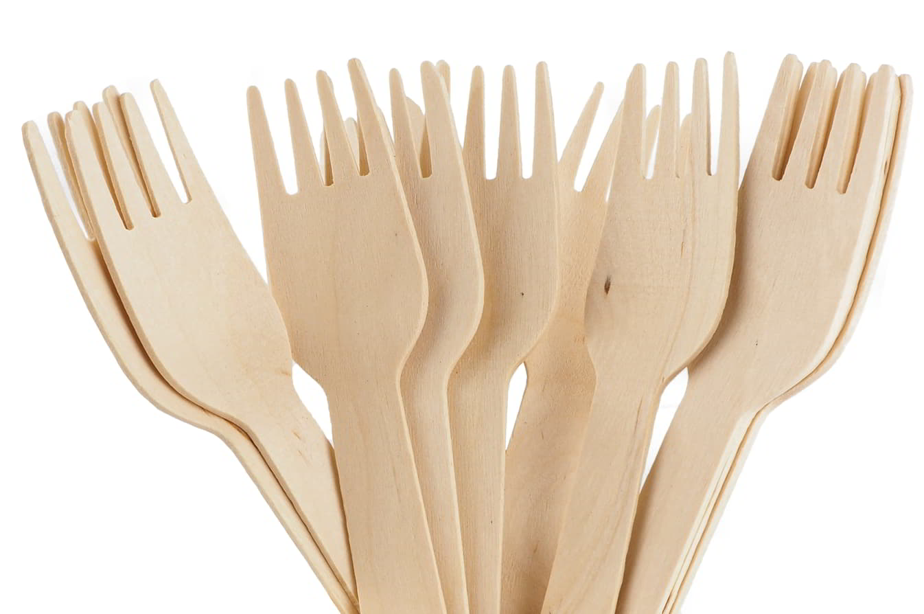 Widelec DREWNIANY 16,5cm 100szt Widelce drewniane 16,5cm naturalne opakowanie 100 sztuk