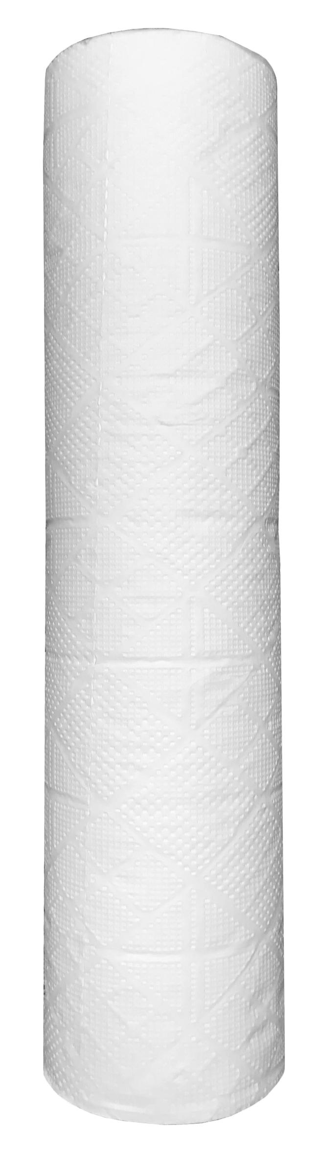 Podkład medyczny celulozowy 50cm x 50m, 2 warstwy, rolka perforowana białego koloru