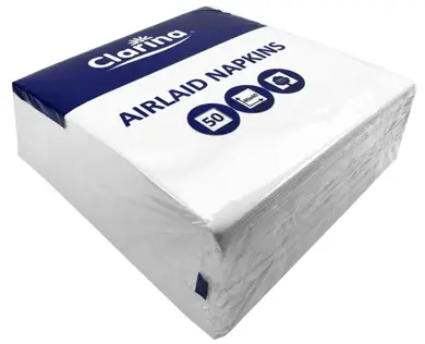 Serwetka Bankietowa 40/40 BIAŁA  50szt CLARINA włókninowa Airland  AKU