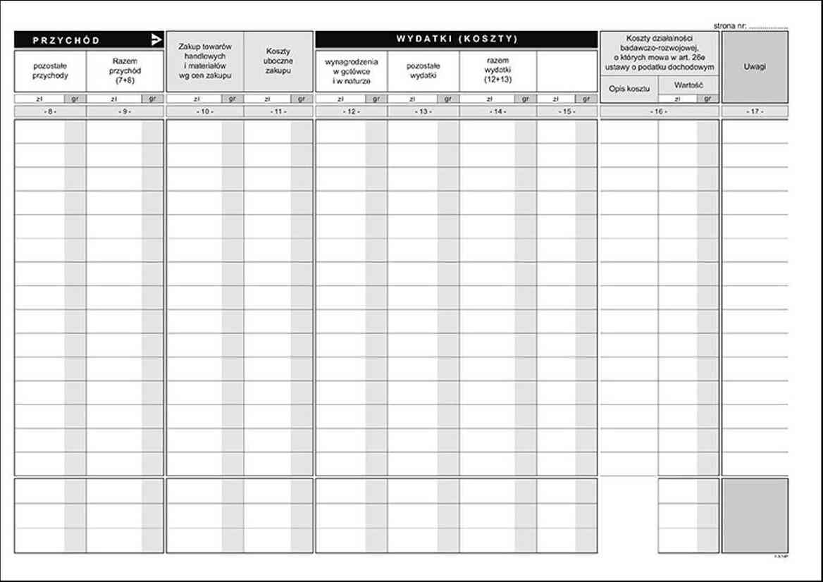 DR Podatkowa Kś.Przych.i Roz. A4 96str.Michalczyk Druki akcydensowe przeznaczone do wypełniania, wykorzystywane w czynnościach urzędowych, handlowych. Niezbędne w funkcjonowaniu firm, urzędów i innych jednostek zgodnie z obowiązującymi normami prawnymi.